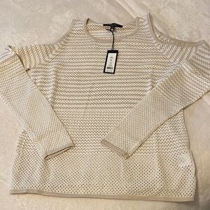 Romeo & Juliet Couture Off-Shoulder Cream Sweater